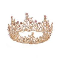 Tiaras nupciales, aleación de zinc, con Perlas plásticas, Joyería & para mujer & con diamantes de imitación, más colores para la opción, diámetro interior:aproximado 138mm, Vendido por UD