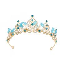 Tiaras nupciales, aleación de zinc, con Cristal & Perlas plásticas, Joyería & para mujer & con diamantes de imitación, diámetro interior:aproximado 145mm, Vendido por UD