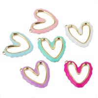 Enamel Stainless Steel Pendant, 304 Stainless Steel, Heart, Vacuum Ion Plating, DIY Approx 2mm 