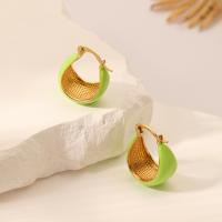 Brass Hoop Earring, with enamel, fashion jewelry & for woman 