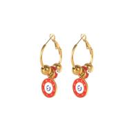 Evil Eye Earrings, 304 Stainless Steel, 14K gold plated & for woman & enamel, 46mm 