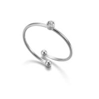 Anillo de dedo de acero Titanium de, Partículas de acero, chapado, ajustable & micro arcilla de zirconia cúbica & para mujer, más colores para la opción, tamaño:8, Vendido por UD