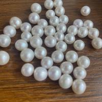 Natural Freshwater Pearl Loose Beads, Slightly Round, DIY white 