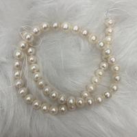 Natural Freshwater Pearl Loose Beads, Slightly Round, DIY, white, 8-9mm Approx 37 cm 