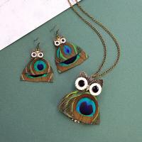 Fashion Zinc Alloy Jewelry Sets, with Feather, fashion jewelry & for woman  Approx 72 cm 