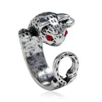 Strass Zink Legierung Finger Ring, Zinklegierung, silberfarben plattiert, Modeschmuck & für Frau & mit Strass, Silberfarbe, 17mm, verkauft von PC