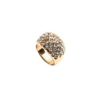 Strass Zink Legierung Finger Ring, Zinklegierung, goldfarben plattiert, Modeschmuck & für Frau & mit Strass, goldfarben, 18mm, verkauft von PC