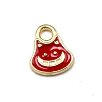 Zinc Alloy Enamel Pendants, gold color plated, DIY, red Approx 