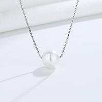 Collar de la joyería de plata esterlina, Plata de ley 925, con Shell Pearl, con 1.97inch extender cadena, diverso tamaño para la opción & para mujer, longitud:aproximado 15.74 Inch, Vendido por UD