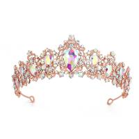 Tiaras nupciales, aleación de zinc, chapado, Joyería & para mujer & con diamantes de imitación, más colores para la opción, diámetro interior:aproximado 145mm, Vendido por UD