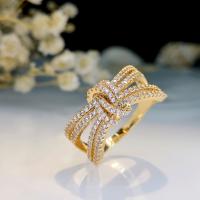 Zinc Alloy Finger Ring, plated, fashion jewelry & micro pave cubic zirconia & for woman 