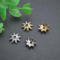 Brass Bead Cap, Flower, plated, DIY & micro pave cubic zirconia 