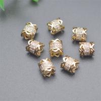 Entretoise de perles en laiton, Placage de couleur d'or, DIY & pavé de micro zircon & creux Vendu par PC