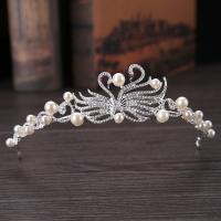 Braut Diademe, Zinklegierung, mit Kunststoff Perlen, Modeschmuck & für Frau & mit Strass, Länge:20.5 cm, verkauft von PC