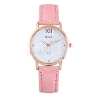 Reloj Wrap, Cuero de PU, con Vidrio & acero inoxidable 304 & aleación de zinc, Esférico, chapado en color rosa dorada, Joyería & movimiento chino & para mujer, más colores para la opción, 32x8mm, longitud:aproximado 233 cm, Vendido por UD