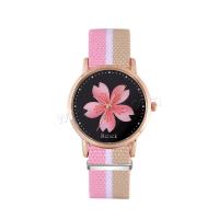 Reloj Wrap, lienzo, con Vidrio & acero inoxidable 304 & aleación de zinc, Esférico, chapado en color rosa dorada, Joyería & movimiento chino & para mujer, más colores para la opción, 32x8mm, longitud:aproximado 235 mm, Vendido por UD