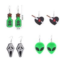 Acrylic Drop Earring, with Zinc Alloy, Halloween Design & fashion jewelry & for woman 