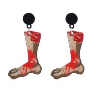 Acrylic Drop Earring, Zinc Alloy, with Acrylic, printing, Halloween Design  & for woman 