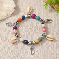 Fashion Zinc Alloy Bracelets, with turquoise & Shell, handmade, fashion jewelry & Unisex 