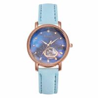 Women Wrist Watch, PU Leather, with Glass & 304 Stainless Steel & Zinc Alloy, Round, rose gold color plated, fashion jewelry & Chinese movement & for woman Approx 232 mm 