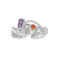 Zircon pavent argent sterling Bague, argent sterling 925, Placage, pavé de micro zircon & pour femme, argent Vendu par PC