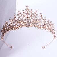 Bridal Tiaras, Zinc Alloy, fashion jewelry & with rhinestone 16.5cmx5.5cm 