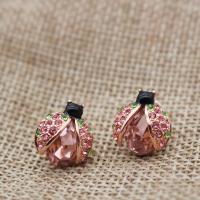 Zinc Alloy Stud Earring, fashion jewelry & enamel & with rhinestone, 3mm 