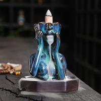 Incense Smoke Flow Backflow Holder Ceramic Incense Burner, Porcelain, half handmade, for home and office & durable 