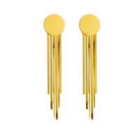 Boucles d'oreilles en acier titane, Plaqué or 18K, bijoux de mode & pour femme, doré, 85mm, Vendu par paire