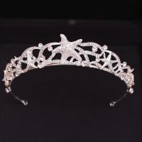 Bridal Tiaras, Zinc Alloy, Starfish, plated, fashion jewelry & for woman & with rhinestone, white 