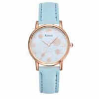 Women Wrist Watch, PU Leather, with Glass & 304 Stainless Steel & Zinc Alloy, Round, rose gold color plated, fashion jewelry & Chinese movement & for woman Approx 233 mm 