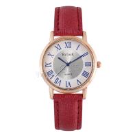 Women Wrist Watch, PU Leather, with Glass & 304 Stainless Steel & Zinc Alloy, Round, rose gold color plated, fashion jewelry & Chinese movement & for woman Approx 233 mm 