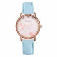 Women Wrist Watch, PU Leather, with Glass & 304 Stainless Steel & Zinc Alloy, Round, rose gold color plated, fashion jewelry & Chinese movement & for woman Approx 232 mm 