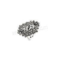 Strass Zink Legierung Finger Ring, Zinklegierung, silberfarben plattiert, Modeschmuck & für Frau & mit Strass, keine, 18mm, verkauft von PC