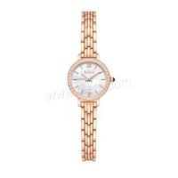 Women Wrist Watch, Zinc Alloy, with Glass & 304 Stainless Steel, Round, plated, fashion jewelry & Chinese movement & for woman & with rhinestone Approx 200 mm 