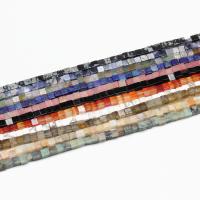 Mixed Gemstone Beads, Square, polished, DIY [