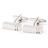 Brass Cufflinks, silver color plated, 2 pieces & for man 