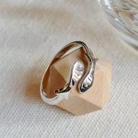 Messing Fingerring, silberfarben plattiert, Modeschmuck & für Frau, 17mm, verkauft von PC