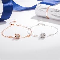 Pulseras de Plata Estelina, Plata de ley 925, con 1.18inch extender cadena, chapado, Joyería & para mujer & con diamantes de imitación, más colores para la opción, longitud:aproximado 6.3 Inch, Vendido por UD