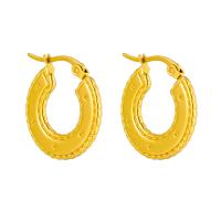 Boucles d'oreilles en acier titane, Placage, bijoux de mode & pour femme, doré Vendu par paire