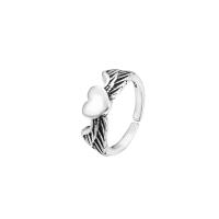 Zinc Alloy Finger Ring, silver color plated, fashion jewelry & for woman, silver color, 15.5mm 