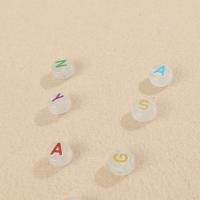 Enamel Acrylic Beads, Flat Round, DIY & luminated, mixed colors 