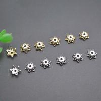 Brass Bead Cap, Flower, plated, DIY & micro pave cubic zirconia 