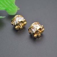 Entretoise de perles en laiton, pilier, Placage de couleur d'or, DIY & pavé de micro zircon Vendu par PC