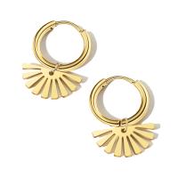 Boucles d'oreilles en acier titane, Placage, bijoux de mode & pour femme, doré, Vendu par paire