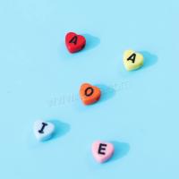 Enamel Acrylic Beads, Heart, DIY, mixed colors 