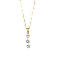 Collier de bijoux de titane, Acier titane, Placage ionique sous vide, bijoux de mode & pavé de micro zircon & pour femme, doré Environ 15.75 pouce, Vendu par brin