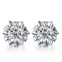 Cubic Zircon Brass Earring, with Cubic Zirconia, silver color plated, fashion jewelry & for woman 