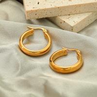 Stainless Steel Hoop Earring, 304 Stainless Steel, plated, fashion jewelry & for woman, gold 