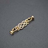 Brass Clasp Findings, gold color plated, DIY & micro pave cubic zirconia 